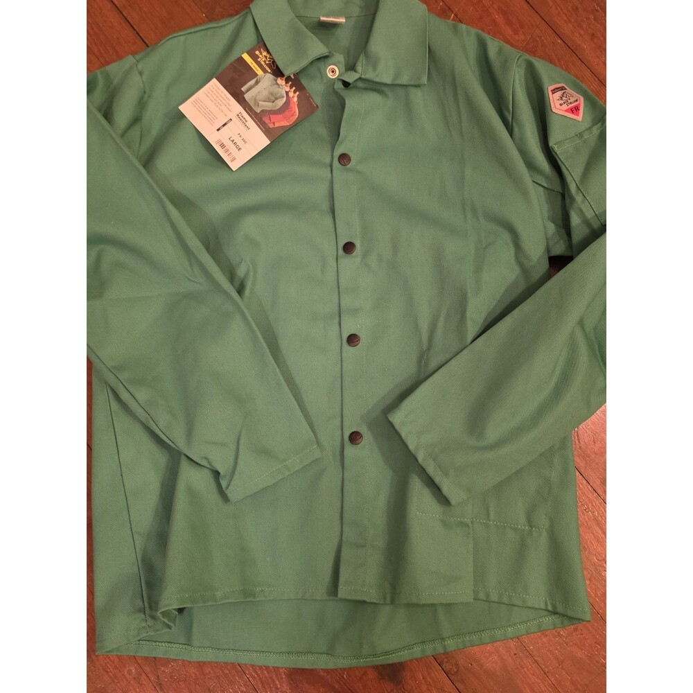 Revco Black Stallion 30" TruGuard 200 FR Cotton Welding Jacket, Green Size Large